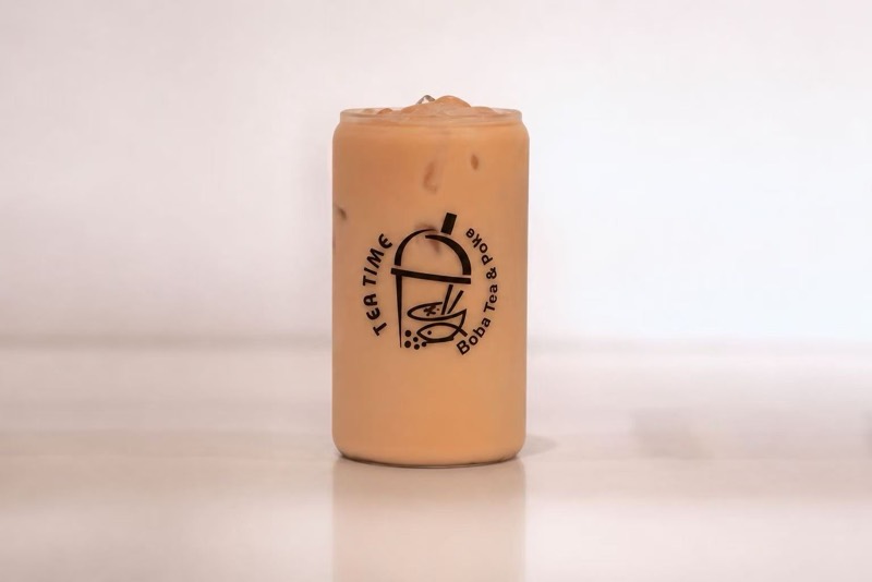 Black milk tea in a Tea Time glass