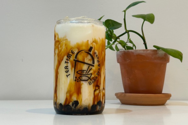 Brown Sugar Fresh Milk (Tiger Tea) drink at Tea Time in Waco