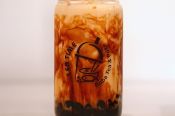 Brown Sugar Milk Tea drink at Tea Time in Waco
