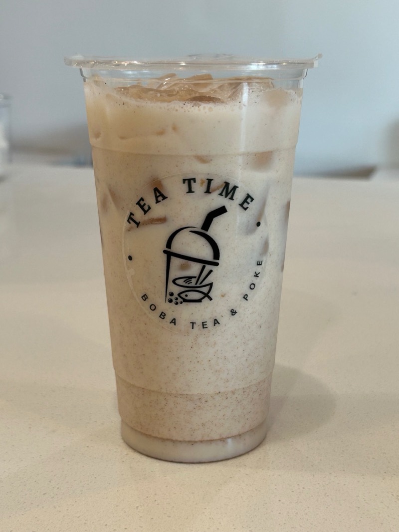 Horchata Milk Tea drink at Tea Time in Waco