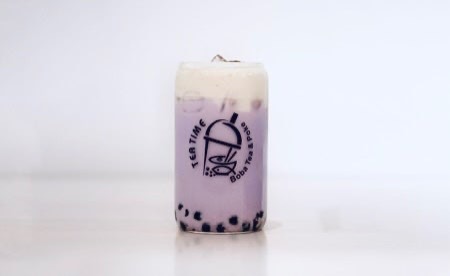 Sea Cloud Ube Taro Milk Tea drink at Tea Time in Waco