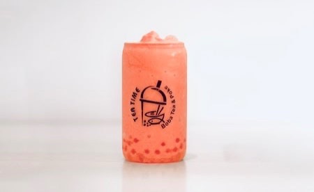 Strawberry Mango Snow Ice drink at Tea Time in Waco